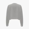 Solid Colour Women's Cashmere Crew Neck Cropped Pullover Vapour