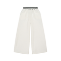 Striped Waist Wide Leg Pants Off White
