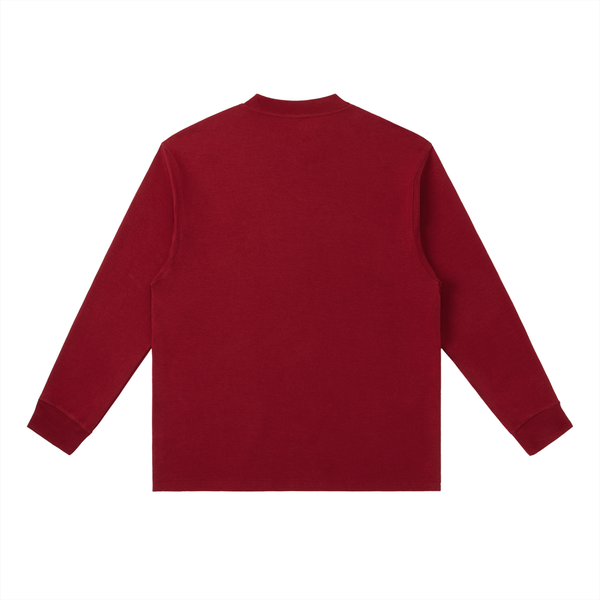 solid colour Essential Crewneck Long-Sleeve T-Shirt red