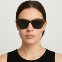 BLACK & GOLD BIRD TOILE SUNGLASSES SMOKEY GREY