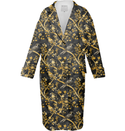 BLACK & GOLD BIRD TOILE WOMEN'S NEOPRENE TRENCH COAT MULTI