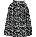 Black & Grey Animal Print Neoprene Full Skirt Multi