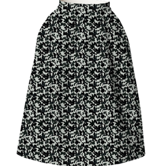 Black & Grey Animal Print Neoprene Full Skirt Multi