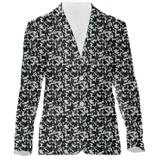 Black & Grey Animal Print Women's Suit Jacket Multi