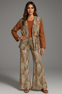 BOHEMIA LEOPARDS WRAP BLAZER ORANGE BRONZE