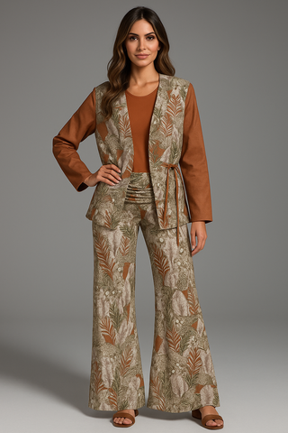BOHEMIA LEOPARDS WRAP BLAZER ORANGE BRONZE