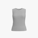 Solid Colour Women's Cable Knit Round Neck Vest Overcast