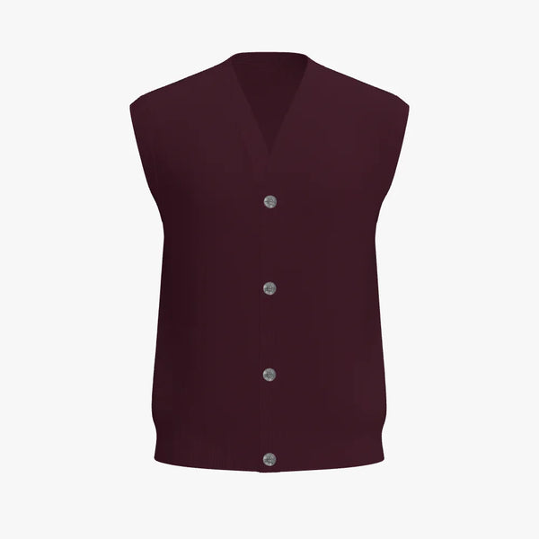 Solid Colour Men's Cashmere V-neck Cardigan Vest Nocturne
