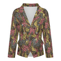 Animal Print Mix Women's Double Breasted Blazer Multi