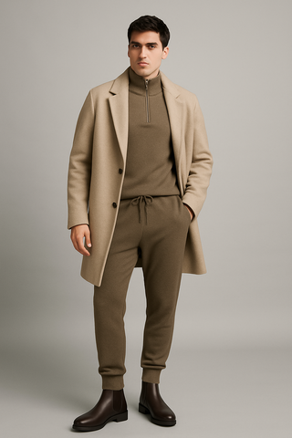 Cable Knit Men's Half Zip Pullover Dormouse