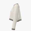 Dapper Hedgehog Women's Crew Neck Merino Wool Cropped Pullover Natural