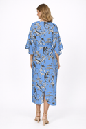 Cheetahs & Monkeys Women's Long Dress Wedgewood Blue