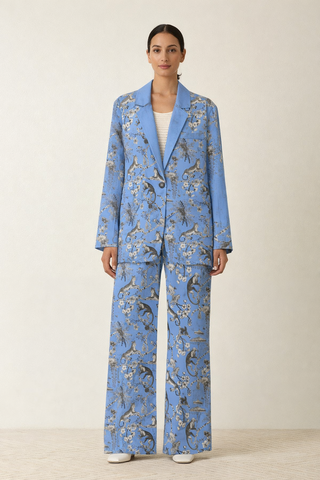 Cheetahs & Monkeys Women's Leisure Jacket Wedgewood Blue