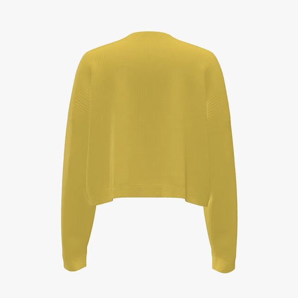 Solid Colour Women's Crew Neck Pullover Lemon Drop