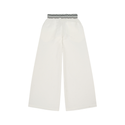 Striped Waist Wide Leg Pants Off White