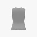 Solid Colour Women's Cable Knit Round Neck Vest Overcast