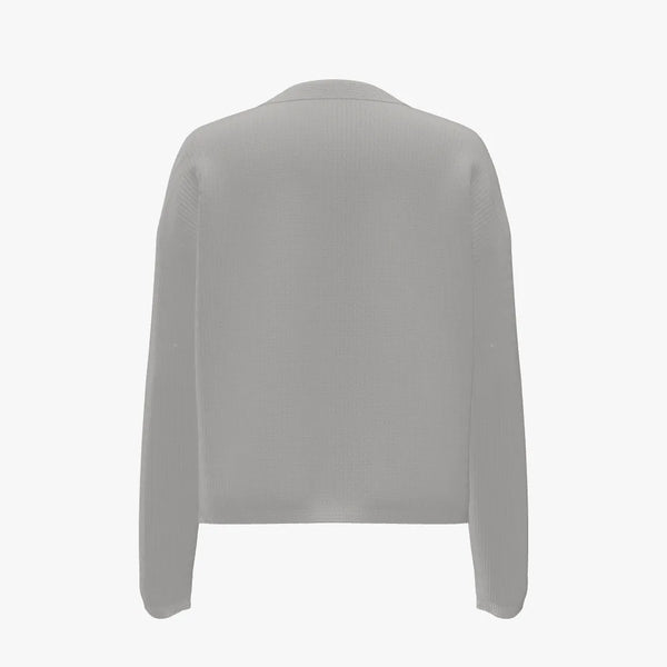 Solid Colour Women's Cashmere Boxy Henley Pullover Vapour