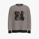 Fighting Dragons Men's Oversized Crew Neck Pullover Juta