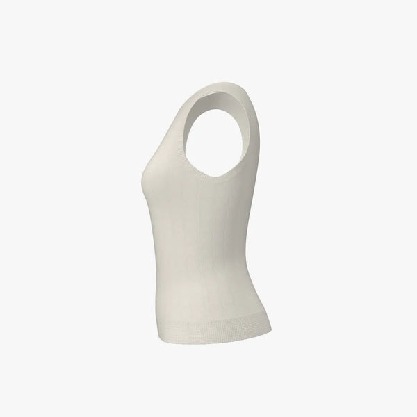 Fashion Solid Colour Easy Care Merino Wool Cable Knit Women's Round Neck Vest Naturelle