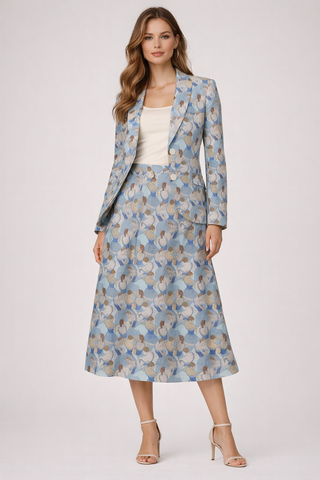 Dancing Ladies Blue Women's Suit Jacket Multi