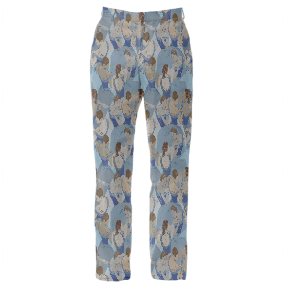 Dancing Ladies Blue Women's Suit Trousers Multi