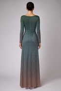 Dark Ombre Women's Velvet Shine Maxi Dress Dusk Green