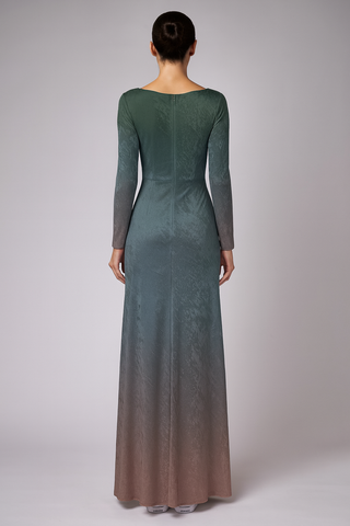 Dark Ombre Women's Velvet Shine Maxi Dress Dusk Green