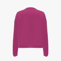 Solid Colour Women's Boxy Henley Cashmere Pullover Flower Show