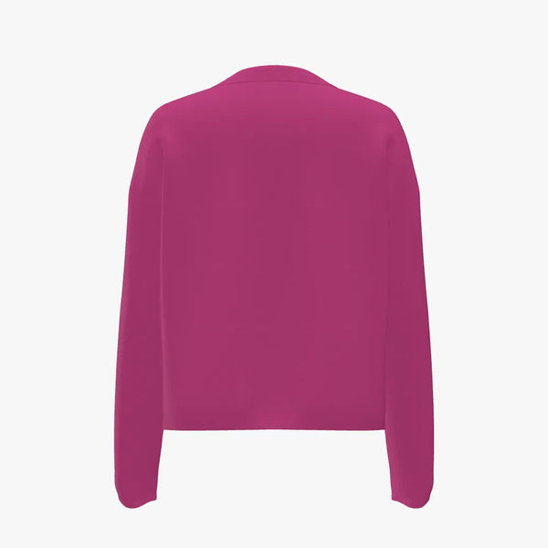 Solid Colour Women's Boxy Henley Cashmere Pullover Flower Show