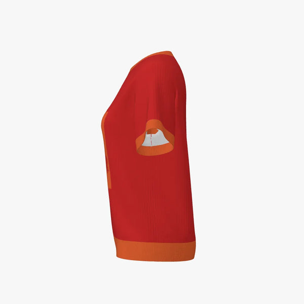 Dancing Unicorns Easy Care Merino Women's Short Sleeve Raglan Pullover Scarlet