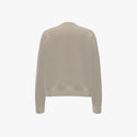 Extra Fine Merino Wool Cable Knit Women's Boxy Crew Neck Pullover Buttermilk