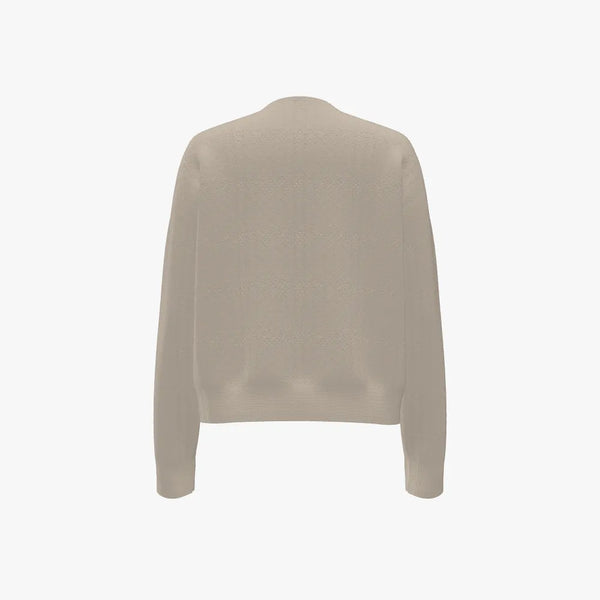 Extra Fine Merino Wool Cable Knit Women's Boxy Crew Neck Pullover Buttermilk
