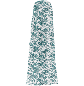 Embroidery Style Flowers Strapless Silk Dress Kingfisher Teal