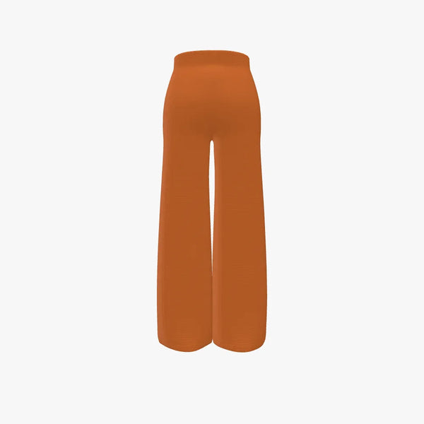 Solid Colour Cashmere Women's Long Wide Leg Pants Clementine