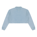 solid colour Women’s Vintage Wash Crop Sweatshirt grey blue