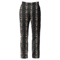 Flower Stripes Women Suit Trousers Black