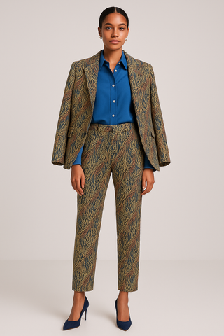 FUNKY ANIMAL PRINT WOMEN'S SUIT TROUSERS MULTI