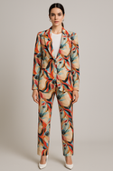 GEOMETRIC HORSES WOMEN'S SUIT JACKET MULTI