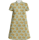 Gold Flowers & Stripes Mini Shirt Dress Multi