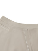 Solid Colour High Waist Pocketed A-line Skirt Light Coffee