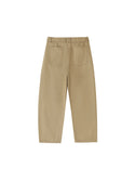 Fashion Solid Colour Women's Belted Barrel-leg Chino Pants Khaki