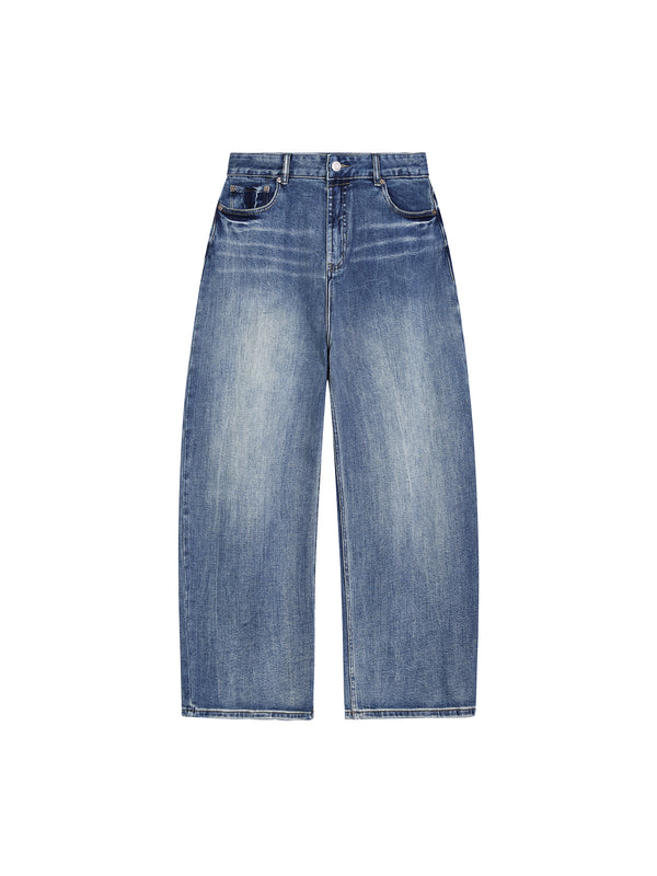 Sun Fade Heavyweight Denim Jeans Blue