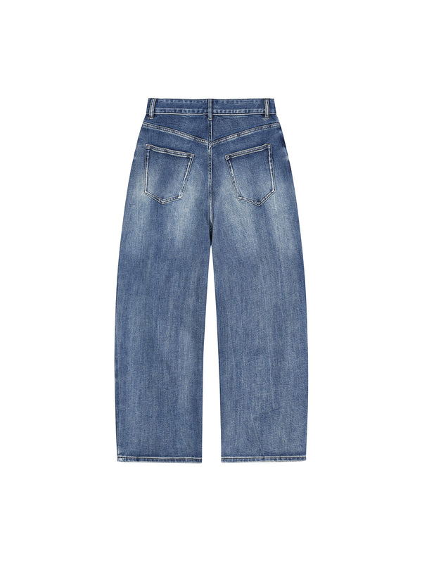 Sun Fade Heavyweight Denim Jeans Blue