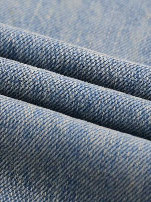 Sun Fade Raw Hem Denim Jeans