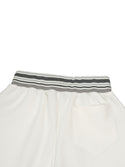 Striped Waist Wide Leg Pants Off White