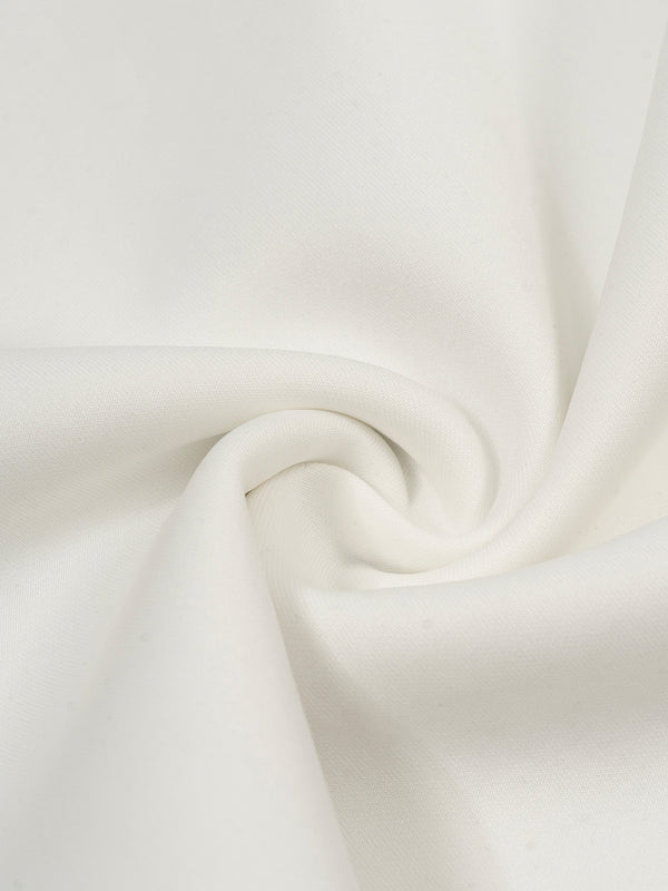 Striped Waist Wide Leg Pants Off White