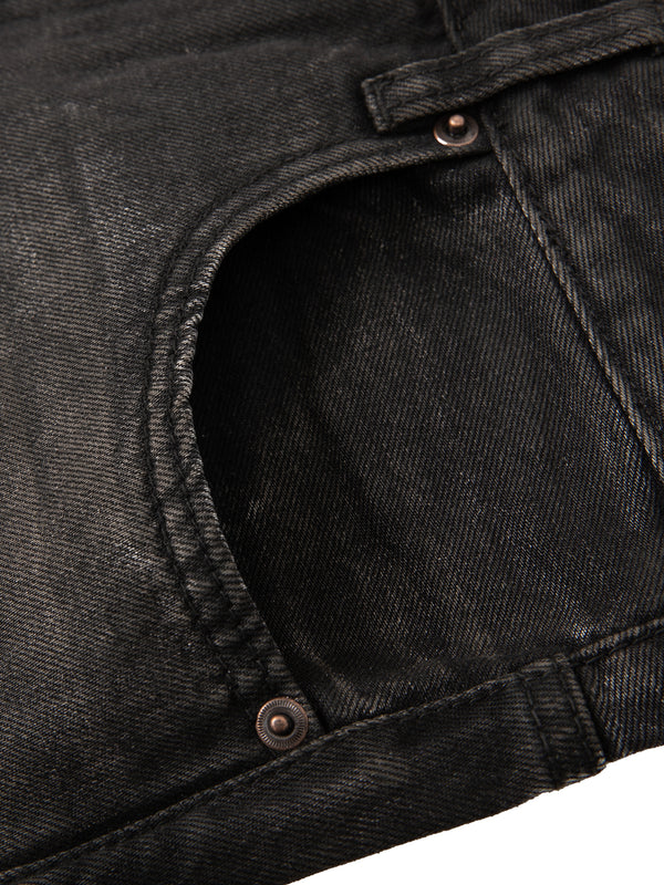 Vintage Wash Men's Heavyweight Denim Jeans Black