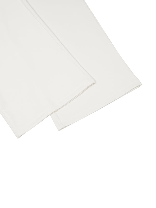 Striped Waist Wide Leg Pants Off White