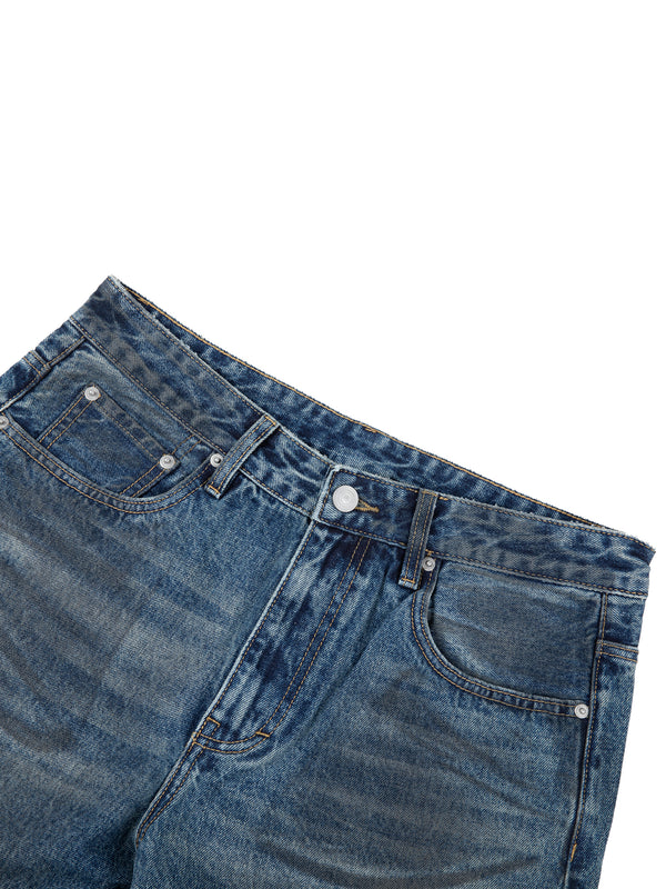 Vintage Wash Men's Baggy Denim Jeans Blue