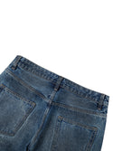 Vintage Wash Men's Baggy Denim Jeans Blue
